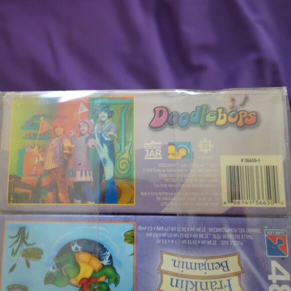 Vintage Sure-Lox Barney Doodlebops & Franklin Benjamin Puzzles New Never Used - Picture 16 of 16